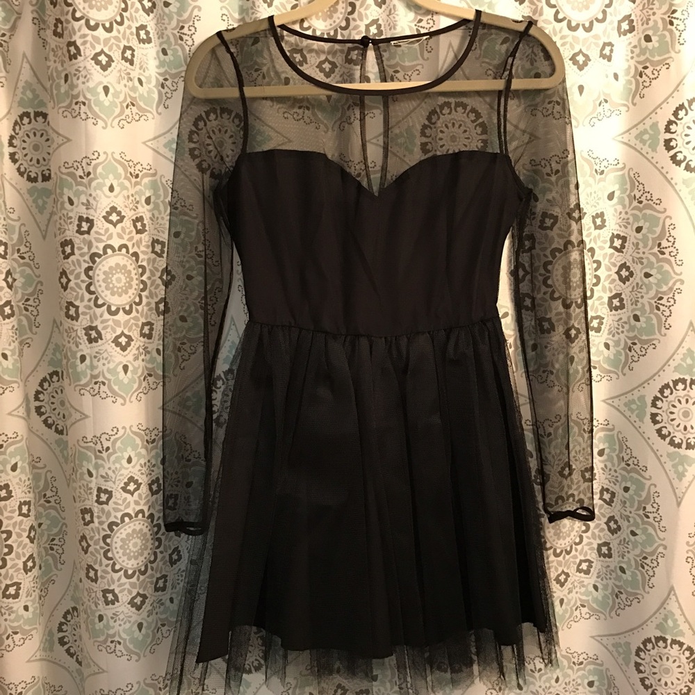 Pins & Needles Black Mesh Top Tulle Dress